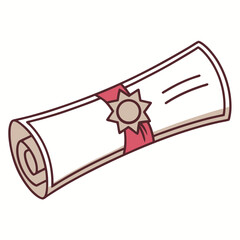 Poster - Illustrated scroll with red ribbon and gold seal representing a certificate or award.