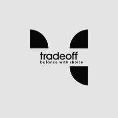 Poster - Minimalist tradeoff logo design representing balance choice decision strategy with typography
