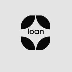Poster - Modern black loan icon symbol with abstract design and transparent background
