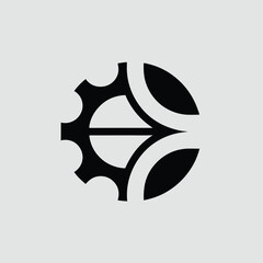 Fototapete - Modern geometric logo abstract design element with circular and angular shapes