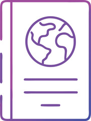 Poster - Modern outline illustration of a passport symbol representing global travel with globe