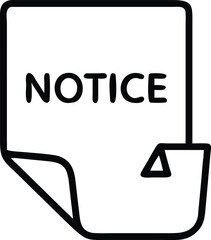 Poster - Notice paper silhouette with exclamation symbol in clean minimalist design