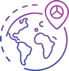 Poster - Peace on earth symbol earth globe location pin icon global unity concept