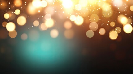Abstract bokeh background of gold and teal