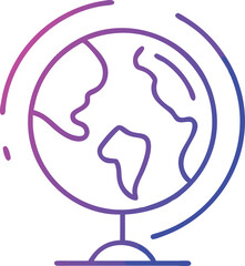 Poster - Stylized gradient globe illustration depicting the earth suitable for digital projects