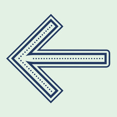 Poster - Stylized left arrow icon with dotted details on light green background