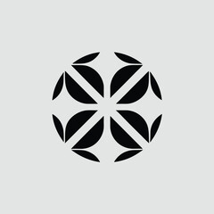 Poster - Abstract decorative floral mandala design with symmetrical leaf-shaped elements