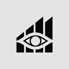Poster - Abstract eye symbol with lines representing vision and awareness design