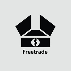 Poster - Abstract financial logo with dollar symbol and freetrade text transparency