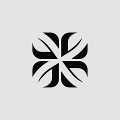 Poster - Abstract geometric design in black with a transparency for versatile applications