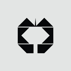 Poster - Abstract geometric logo design with negative space suitable for branding and logos