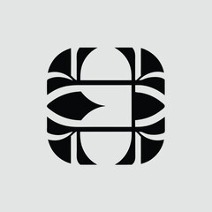 Poster - Abstract geometric shape in black with transparency for modern design purposes