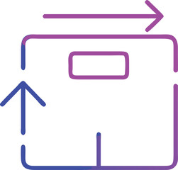 Poster - Abstract neon arrows pointing around a square shape on a transparent background