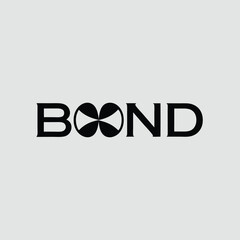Aufkleber - Bold black boond wordmark logo with creative design element on white background