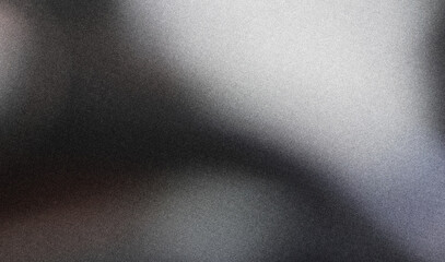 Fototapete - Grainy black white gray noise texture background, monochrome gradient banner poster header design