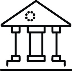 Poster - Digital bank building silhouette design with pixelated detailing and transparency