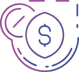 Poster - Financial security shield icon with dollar symbol represents protection of money