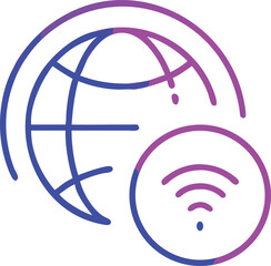 Poster - Global connectivity icon featuring wifi symbol and internet network representation