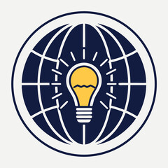 Poster - Global innovation creative idea concept with lightbulb within world globe design