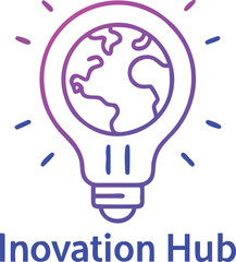 Poster - Global innovation hub concept represented by bright light bulb and earth icon