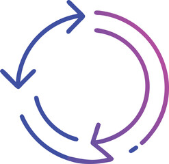 Poster - Gradient arrows circle signifying cycle process on transparent background
