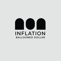 Poster - Inflation concept depicted with ballooned dollar symbol in a modern design style