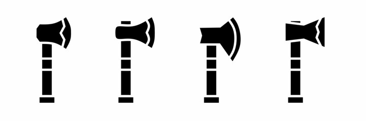 Poster - Axe icon illustration. Black and white axe icon set. Stock vector collection.