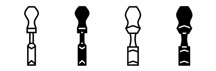 Poster - Silhouette of chisel icon illustration on white background. Chisel icon set for business. Stock vector.