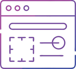Poster - Neon outline design concept webpage interface elements with transparency