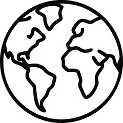 Poster - Silhouette design of a borderless world map without lines in black