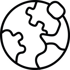 Poster - Silhouette puzzle piece integration symbolizing global collaboration and world unity