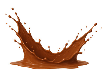 Poster - Dynamic chocolate splash creating a crown shape, perfect for adding a touch of sweetness to designs