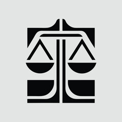 Poster - Simplified symbol of justice with scale transparency for professional design