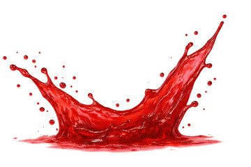 Poster - Vivid red liquid splashing, creating energetic visual impact with dynamic movement and fluid motion
