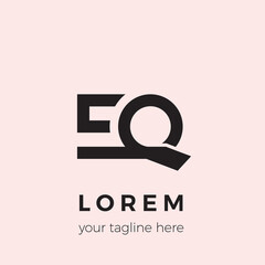 Aufkleber - EQ Initial Letters Simple and attractive monochrome logo