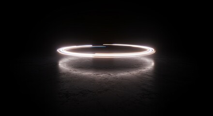 Poster - A glowing circle on a dark background