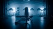 © ihsandarujati - Moody Blue Gym Interior with Weight Bench and Treadmills in Soft Focus
