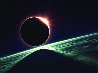 solar eclipse viewed from space