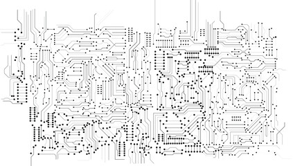 Poster - abstract futuristic circuit board illustration, circuit board with various technology elements.