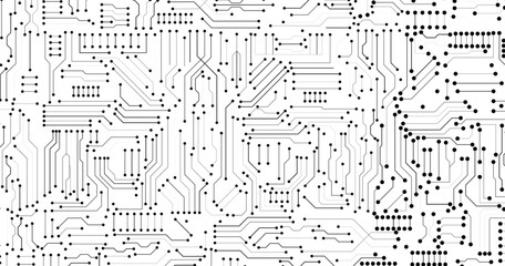 Poster - abstract vector background with high tech circuit board. microchip background.