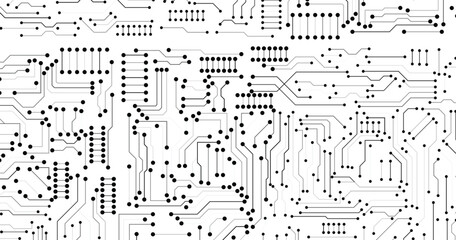 Poster - intricate circuit board vector background. ideal for futuristic tech designs, showcasing connectivit