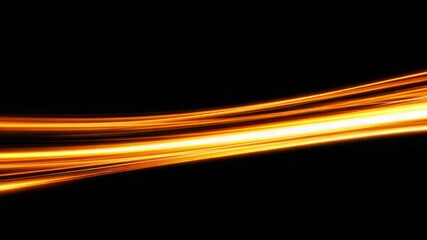 Poster - Abstract golden light trails streak dynamically across a dark background