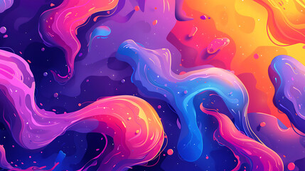 Poster - A vibrant abstract background featuring fluid shapes and dynamic colors that create a sense of motion and energy, resembling a nebula or galaxy in a dreamlike state