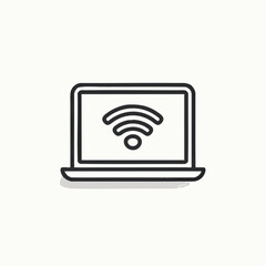 Poster - A laptop displaying a WiFi symbol on its screen
