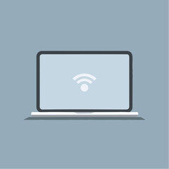 Poster - An open laptop displays a WiFi symbol on the screen