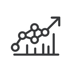 Poster - Graph with an upward arrow and a connecting network of circles above bars