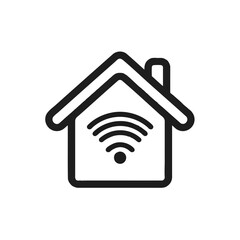 Poster - Icon of a house with a WiFi symbol inside it