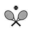 © Erna Wardani - Crossed tennis rackets with tennis ball isolated on white background.