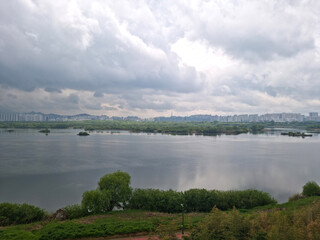 Canvas Print - This is the scenery of the Namhan River in Korea.
