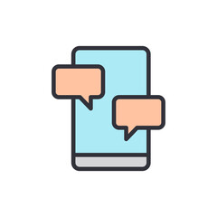 Poster - Digital Communication Concept Featuring Speech Bubbles And Smartphone